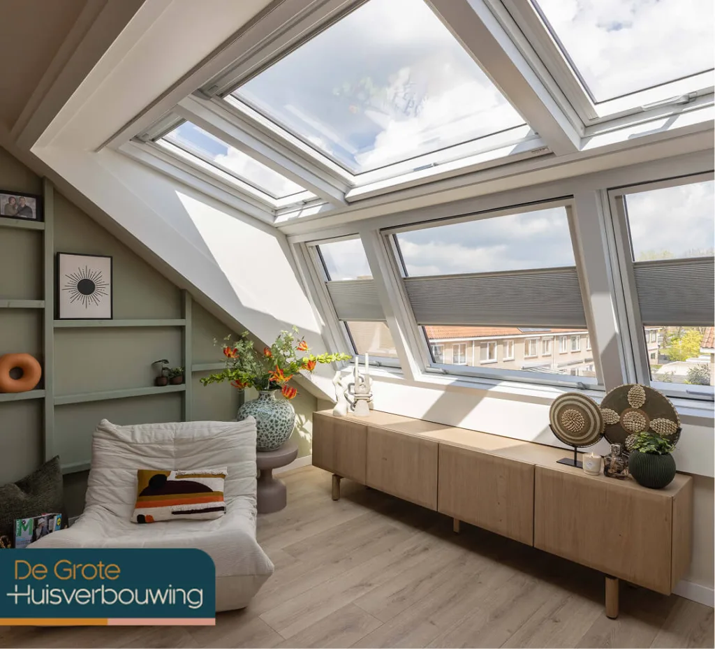 Een LUXboX dakserre die geplaatst is tijdens de Grote Huisverbouwing