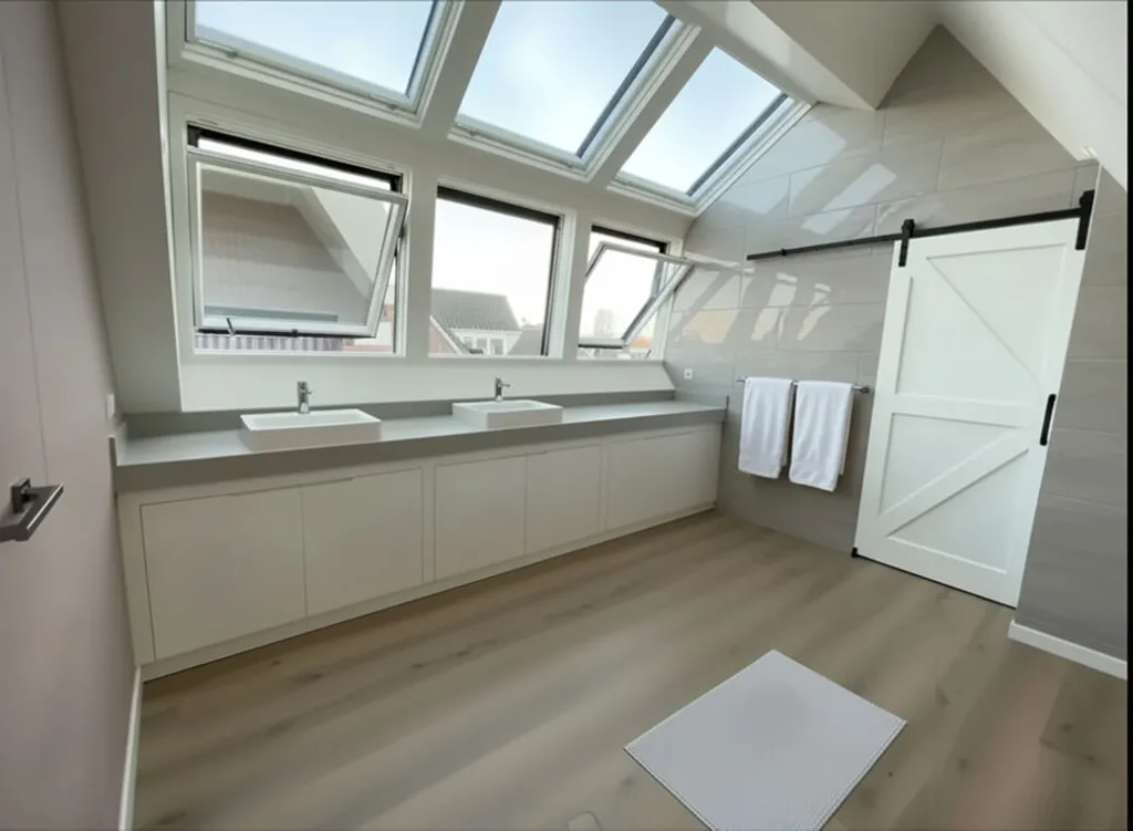 3d beeld badkamer op zolder